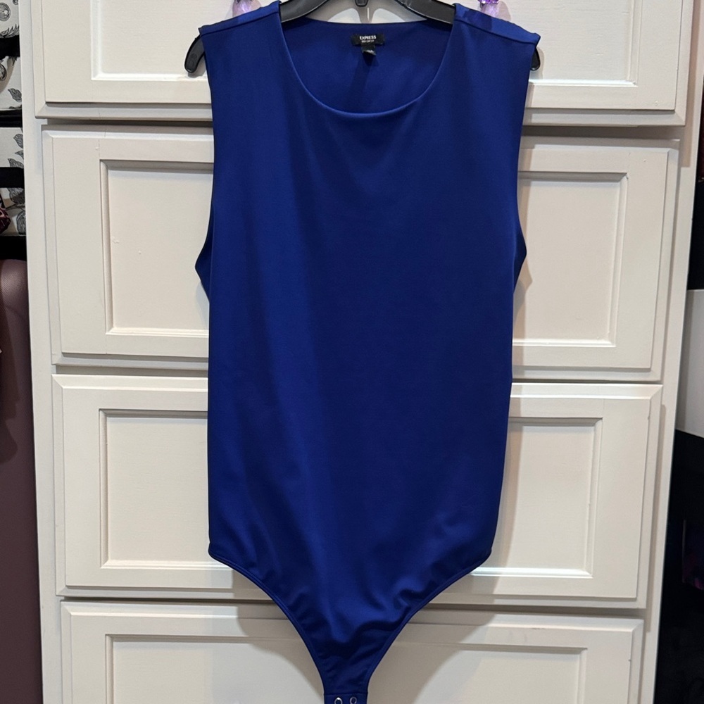 Express Deep Blue Sleeveless Bodysuit